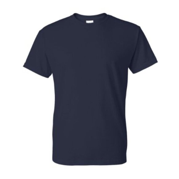 Gildan Ultra Cotton T-Shirt 2XL Navy Blue Short Sleeve Crew Neck - Picture 2 of 7